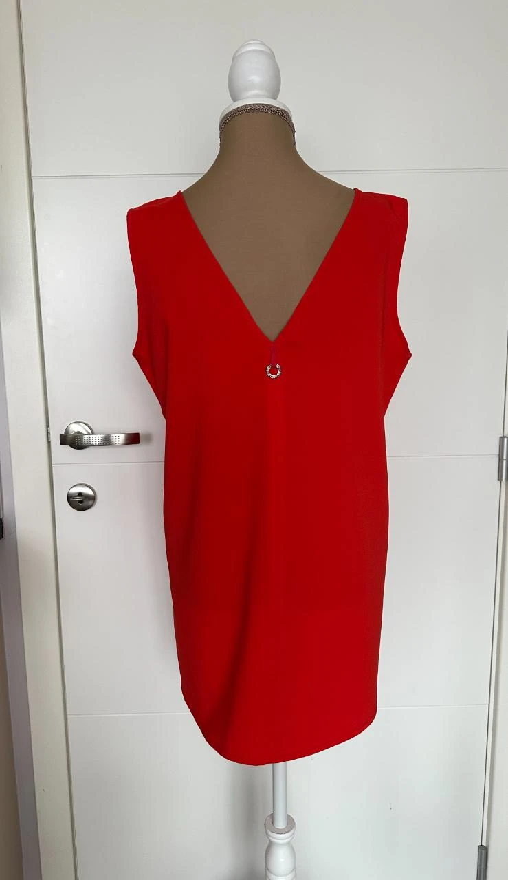 Save The Queen Mooi oranje rood bloesje zonder mouwen. – photo 3